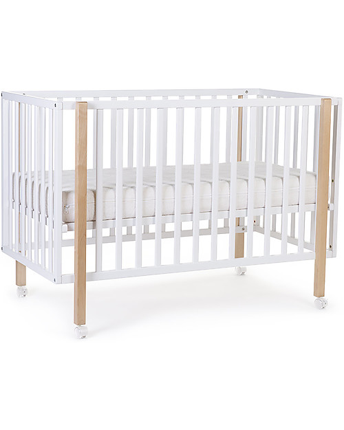 Childhome Cot with Wheels and Bars 60x120 cm - Three different heights Cots and Cotbeds
