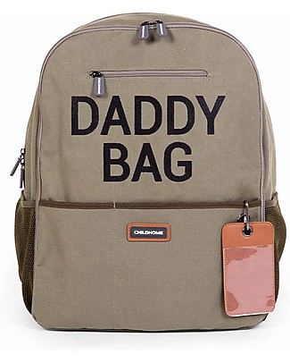 Childhome Daddy Bag Backpack - Diaper Bag - 36 x 20 x 48 cm - Kaki - Includes Foldable Changing Mat! Diaper Changing Bags