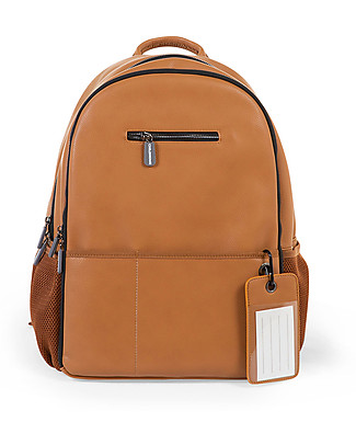 Childhome Diaper BackPack - LeatherLook Brown - Includes foldable changing mat Large Backpacks