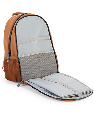 Childhome Diaper BackPack - LeatherLook Brown - Includes foldable changing mat Large Backpacks