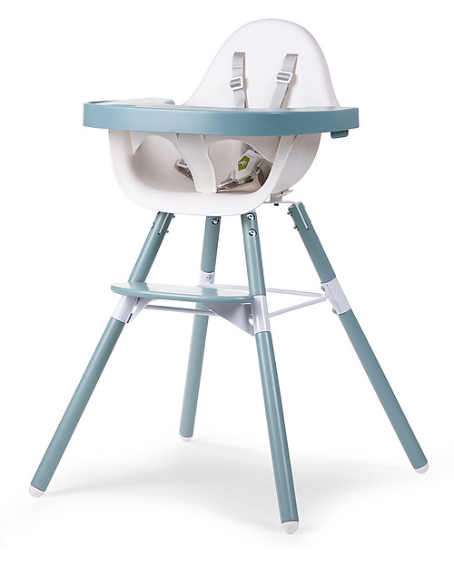 Childhome Evolu 2 Chair, Evolutive High Chair 3-in-1, Jade Green - Includes dining trays and extra legs High Chairs