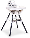 Childhome Evolu 2 Chair, Evolutive High Chair 3-in-1, Navy Blue - Includes dining trays and extra legs High Chairs