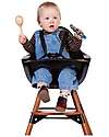 Childhome Evolu 2 Chair - Evolutive High Chair and Kids Chair + Bumper - Nut/Black - 6 month to 6 years High Chairs