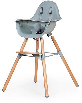 Childhome Evolu ONE.80° Chair - White Evolutive High Chair and Kids Chair -  Swivel Seat! unisex (bambini)