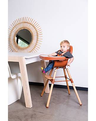 Childhome Evolu 2 Chair - Evolutive High Chair and Kids Chair - Natural/Rust - 6 month to 6 years High Chairs