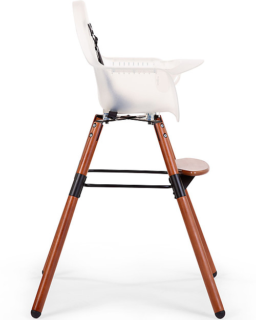Childhome Evolu 2 Chair, Evolutive High Chair + Kids Chair, White/Wood - 6  months to 6 years unisex (bambini)