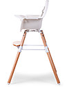 Childhome Evolu 2 Chair, Evolutive High Chair + Kids Chair, White/Wood - 6 months to 6 years High Chairs