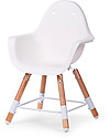 Childhome Evolu 2 Chair, Evolutive High Chair + Kids Chair, White/Wood - 6 months to 6 years High Chairs