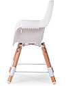 Childhome Evolu 2 Chair, Evolutive High Chair + Kids Chair, White/Wood - 6 months to 6 years High Chairs