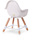 Childhome Evolu 2 Chair, Evolutive High Chair + Kids Chair, White/Wood - 6 months to 6 years High Chairs