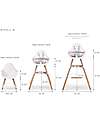 Childhome Evolu 2 Chair, Evolutive High Chair + Kids Chair, White/Wood - 6 months to 6 years High Chairs