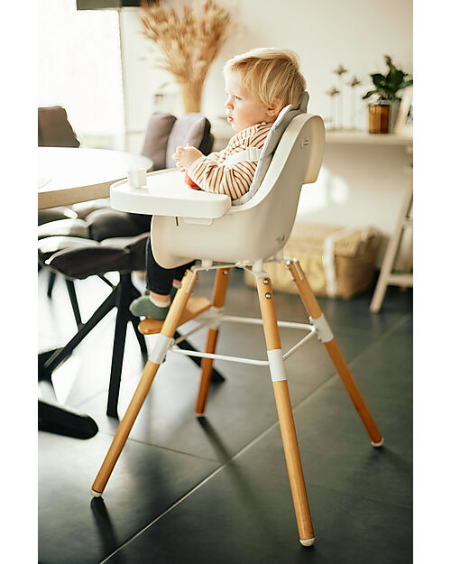 Childhome Evolu 2 Chair, Evolutive High Chair + Kids Chair, White