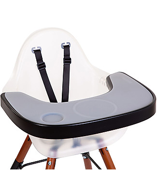 Childhome Evolu Feeding Tray for Evolu 2 and ONE.80 Evolutive Chair - Abs + Silicone - Black Accessories for High Chairs