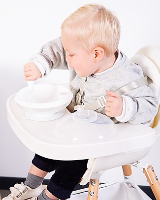 Childhome Evolu Feeding Tray for Evolu 2 and ONE.80 Evolutive Chair - Abs + Silicone - White High Chairs