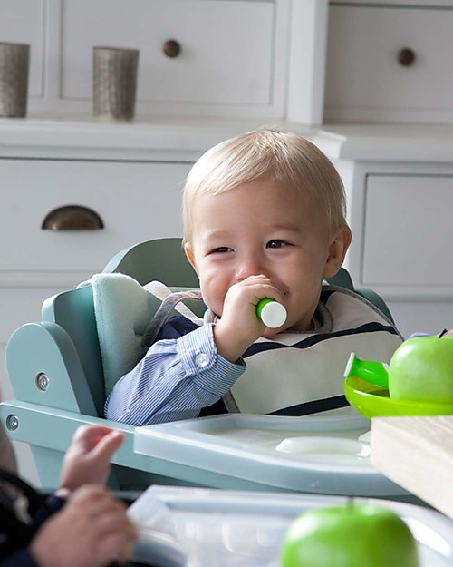 Childhome Evolutive Wooden High Chair Lambda 2, Jade Green - It becomes a normal chair! High Chairs