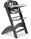 Childhome Evolutive Wooden High Chair Lambda 3, Anthracite - It becomes a normal chair! High Chairs