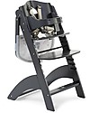 Childhome Evolutive Wooden High Chair Lambda 3, Anthracite - It becomes a normal chair! High Chairs