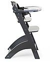 Childhome Evolutive Wooden High Chair Lambda 3, Anthracite - It becomes a normal chair! High Chairs