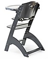Childhome Evolutive Wooden High Chair Lambda 3, Anthracite - It becomes a normal chair! High Chairs