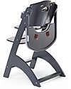 Childhome Evolutive Wooden High Chair Lambda 3, Anthracite - It becomes a normal chair! High Chairs