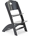 Childhome Evolutive Wooden High Chair Lambda 3, Anthracite - It becomes a normal chair! High Chairs