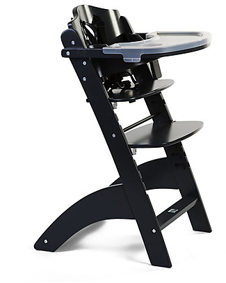 Childhome Evolutive Wooden High Chair Lambda 3, Black - It becomes a normal chair! High Chairs