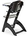 Childhome Evolutive Wooden High Chair Lambda 3, Black - It becomes a normal chair! High Chairs
