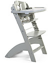 Childhome Evolutive Wooden High Chair Lambda 3, Stone Grey - It becomes a normal chair! High Chairs