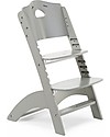 Childhome Evolutive Wooden High Chair Lambda 3, Stone Grey - It becomes a normal chair! High Chairs