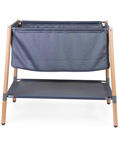 Childhome Evolux Wooden Cradle with Breathable Mesh, Natural/Anthracite - 50x90 cm Cribs & Moses Baskets