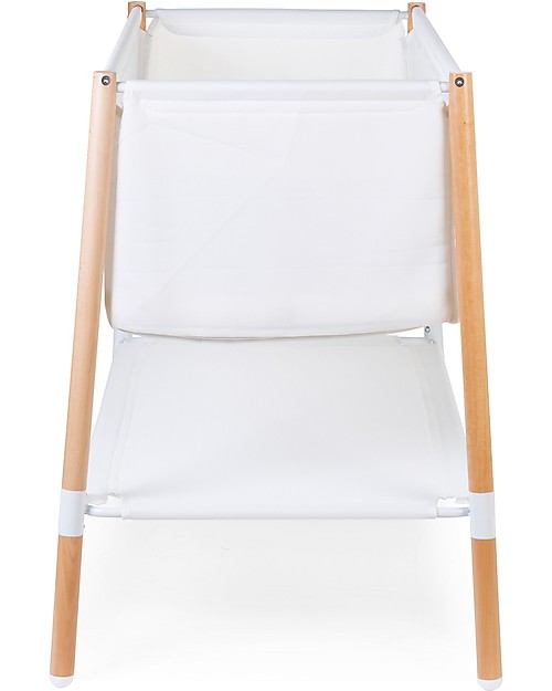 Childhome Evolux Wooden Cradle with Breathable Mesh, Natural/White - 50x90 cm Cribs & Moses Baskets