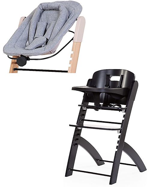 Childhome Evosit Evolutionary Highchair + Newborn Seat - Black High Chairs