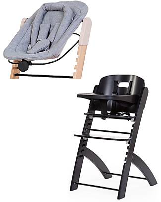 Childhome Evosit Evolutionary Highchair + Newborn Seat - Black High Chairs