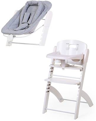 Childhome Evosit Evolutionary Highchair + Newborn Seat - White High Chairs