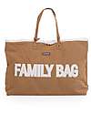 Childhome Family Bag Changing Bag 55 x 18 x 40 cm - Suede-Look with White Teddy Details - Includes Changing Mat! Diaper Changing Bags