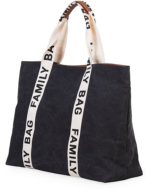 Childhome Family Bag Weekend Bag - Black - Signature Collection - 55x18x40cm Diaper Changing Bags
