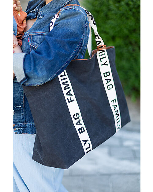 Childhome Family Bag Weekend Bag - Black - Signature Collection - 55x18x40cm Diaper Changing Bags