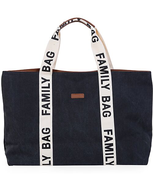 Childhome Family Bag Weekend Bag - Black - Signature Collection - 55x18x40cm Diaper Changing Bags