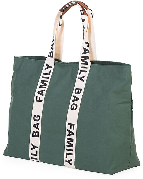 Childhome Family Bag Weekend Bag - Green - Signature Collection - 55x18x40cm Diaper Changing Bags