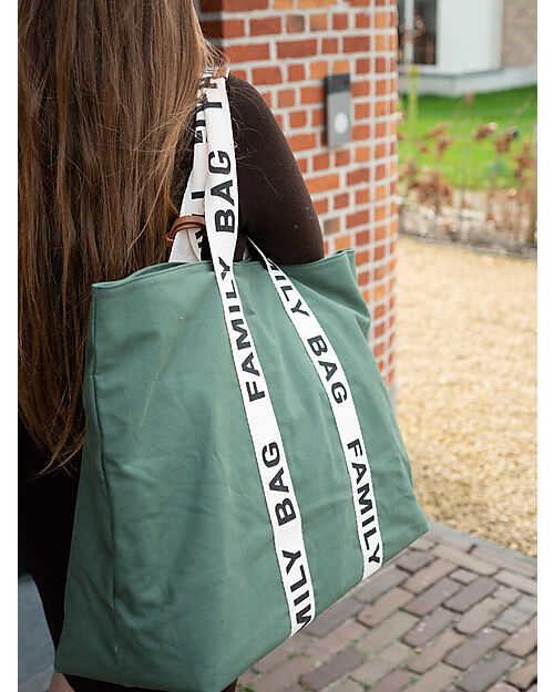 Childhome Family Bag Weekend Bag - Green - Signature Collection - 55x18x40cm Diaper Changing Bags