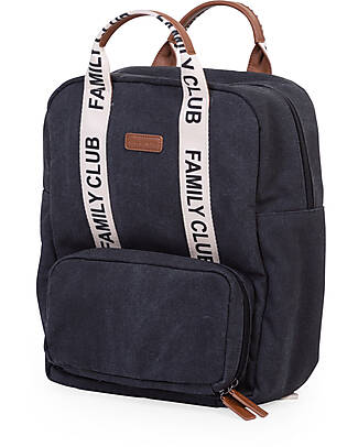 Childhome Family Club Backpack - Black - Changing Mat Included! Changing Backpack