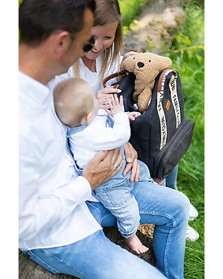 Childhome Family Club Backpack - Black - Changing Mat Included! Changing Backpack