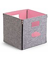 Childhome Felt Foldable Storage Box, Grey/Pale Pink Felt - 32x32x29 cm Toy Storage Boxes