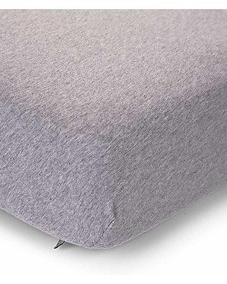 Childhome Fitted Sheet for Cot 60x120 cm - Jersey Melange Grey Bed Sheets