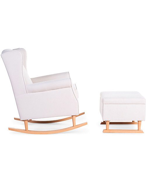 Childhome Footrest Rocking Sofa Chair - Natural Beech & Offwhite Armchairs
