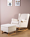 Childhome Footrest Rocking Sofa Chair - Natural Beech & Offwhite Armchairs