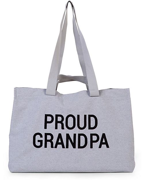Childhome Grandpa Bag Canvas - Grey - 50 x 16 x 34 cm - Double Handles Tote Bags