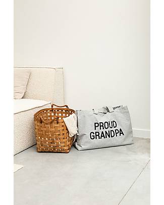 Childhome Grandpa Bag Canvas - Grey - 50 x 16 x 34 cm - Double Handles Tote Bags