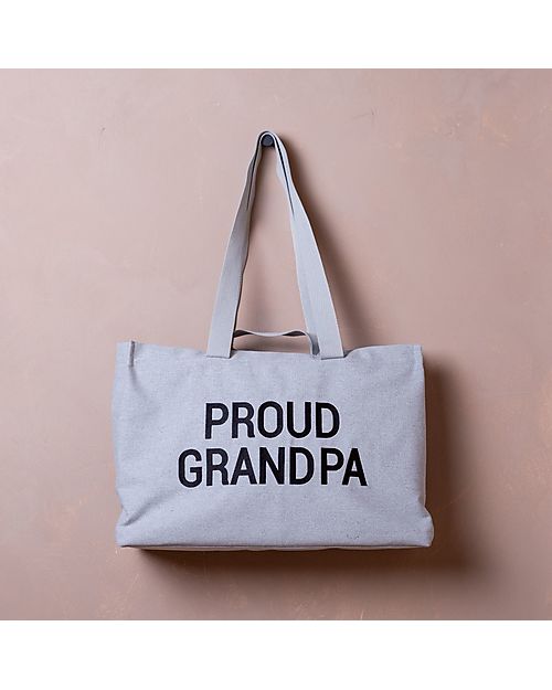 Childhome Grandpa Bag Canvas - Grey - 50 x 16 x 34 cm - Double Handles Tote Bags