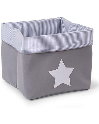 Childhome Grey Canvas Box with Star - 32x32x29 cm Storage organisers